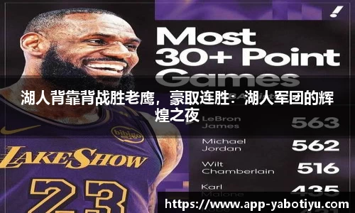 湖人背靠背战胜老鹰，豪取连胜：湖人军团的辉煌之夜